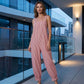 👒 LIMITED-TIME 50% OFF! ✨ Women's Striped Spaghetti Strap Jumpsuit – Relaxed, Breezy, Cotton 🌤️
