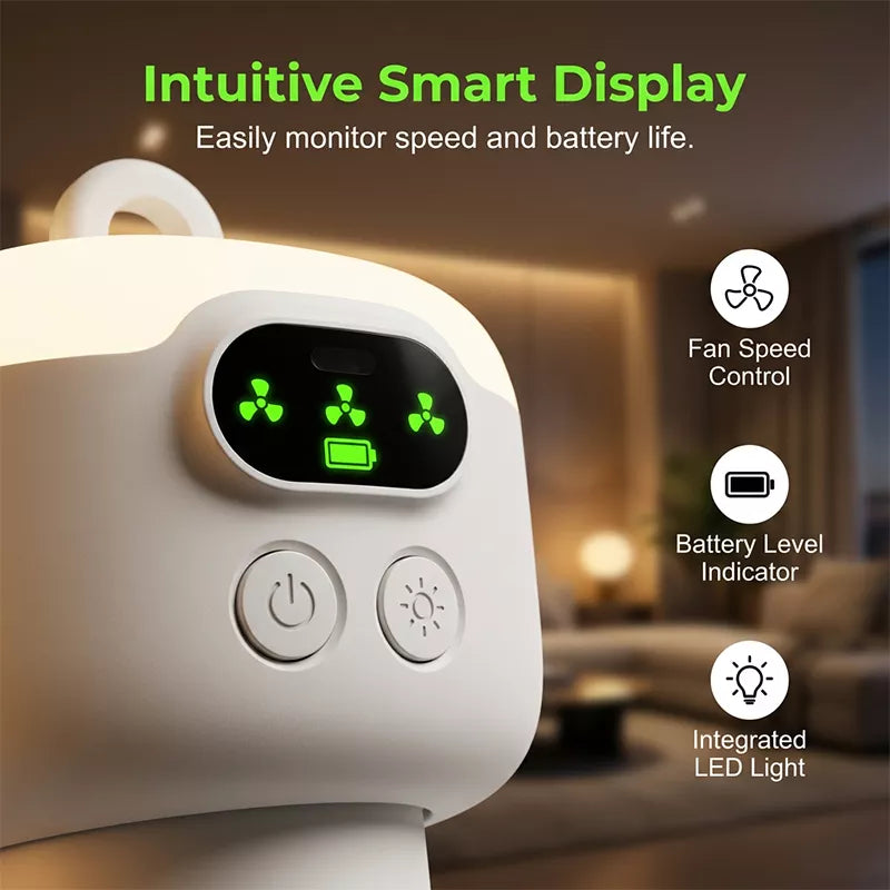 Rechargeable Ceiling Fan with LED Lights 🌬️ Cordless, Portable & Perfect for Any Room ✨