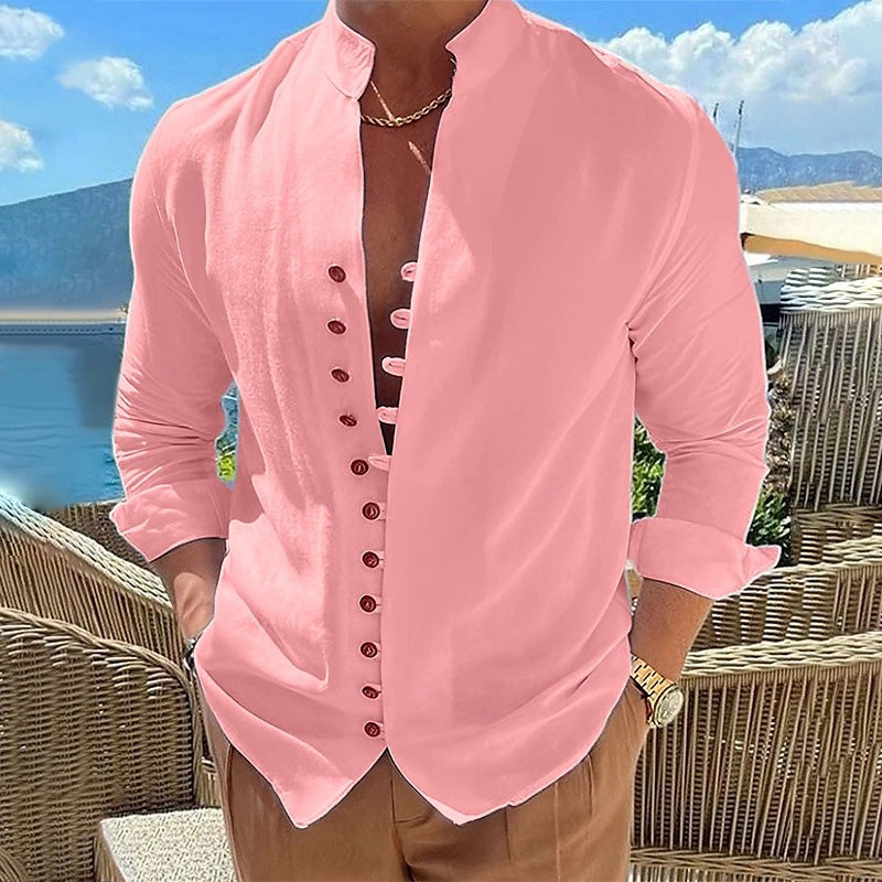 👕 50% OFF NOW! 🌊 Men's Linen Button Up Summer Beach Shirt-Breathable & lightweight☀️