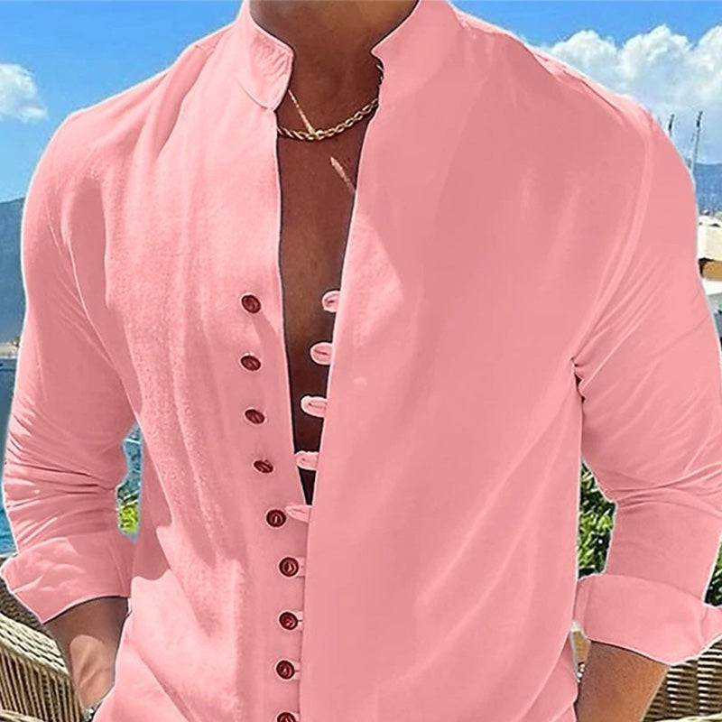 👕 50% OFF NOW! 🌊 Men's Linen Button Up Summer Beach Shirt-Breathable & lightweight☀️