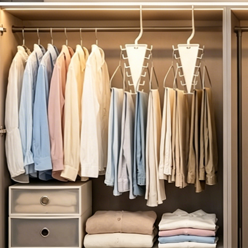 🏆 Last Day Special Price £6.99 ! 🔥Buy 2 Get 1 Free 🛒Multifunctional Triangle Closet Organizer