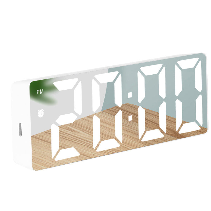 LED Digital Alarm Clock with Mirror Surface