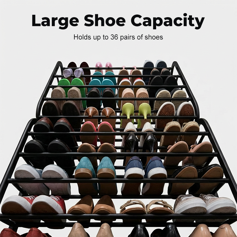 Exclusive 50% OFF | Over-the-Door Shoe Rack | Space-Saving Hanging Shoe Organizer with Angled Shelves | Tool-Free Assembly for Entryway, Closet & Dorm