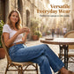 Women's High-Waist Straight-Leg Denim Jeans