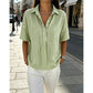 👚 50% OFF NOW!🌿 Women's Casual Striped Short-Sleeve Shirt – Relaxed Fit & V-Neck – Summer Essential 🛍️