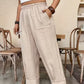 👖 LIMITED-TIME 50% OFF! ✨ Women's Cuffed Ankle Pants – Elastic Waist, Relaxed Fit, Patch Pockets 🌿