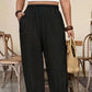 👖 LIMITED-TIME 50% OFF! ✨ Women's Cuffed Ankle Pants – Elastic Waist, Relaxed Fit, Patch Pockets 🌿