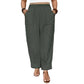👖 LIMITED-TIME 50% OFF! ✨ Women's Cuffed Ankle Pants – Elastic Waist, Relaxed Fit, Patch Pockets 🌿