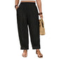👖 LIMITED-TIME 50% OFF! ✨ Women's Cuffed Ankle Pants – Elastic Waist, Relaxed Fit, Patch Pockets 🌿