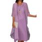 Women's Lace Chiffon Dress 2-Piece Set
