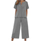 Women's Short Sleeve Top & Wide Leg Pants Set