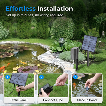 ☀️ Solar pond aerator with built-in air pump🐟