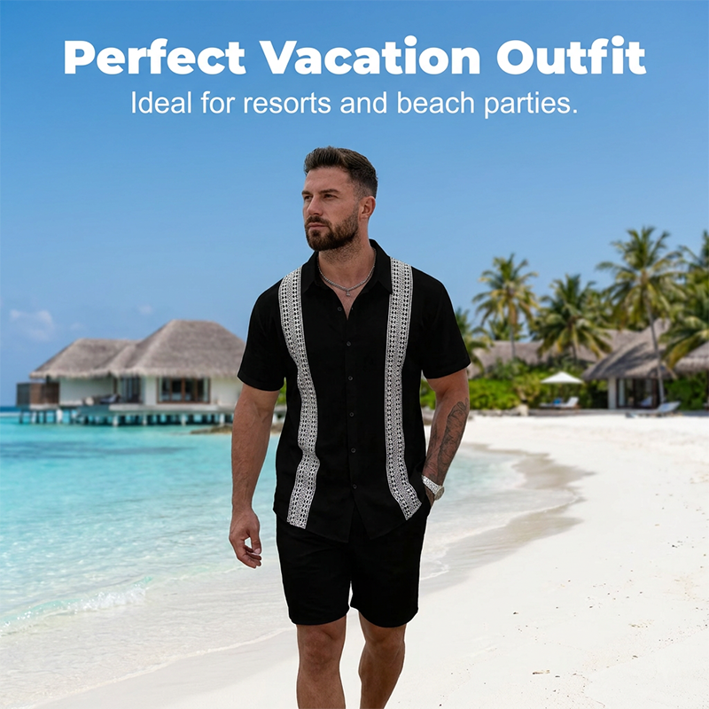 🔥New Arrivals & Special Offers-Men's Casual Shirt & Shorts 2-Piece Set