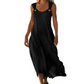 Women's Sleeveless V-Neck Maxi Dress with Ring Straps