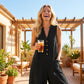 Women's Casual V-Neck Sleeveless Jumpsuit