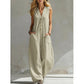 Women's Casual V-Neck Sleeveless Jumpsuit