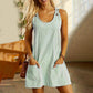 Women's Casual Striped Adjustable Straps Sleeveless Romper Dress