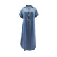 🔥55% Off Hot Sale🚀Free Elegant Gift🎁Women's V-Neck Zip-Up Denim Maxi Dress👗