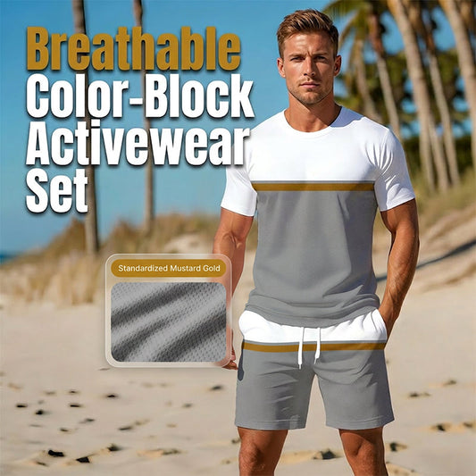 📢📢50% OFF !! ⏰Men's Summer Color-Block Sportswear Set