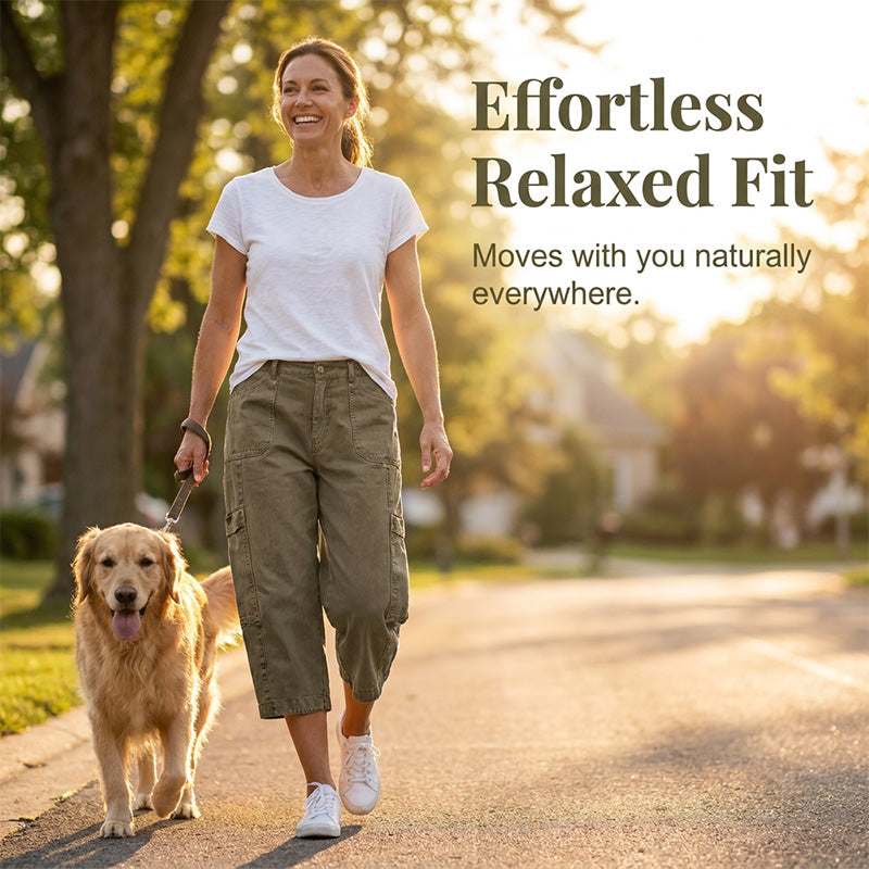 👖 50% OFF NOW! 🌿 Women's Relaxed Casual Cargo Capris – Spacious Utility Pockets, Breathable Fabric & Relaxed Fit – Everyday Comfort, Warm Weather Ready ✨