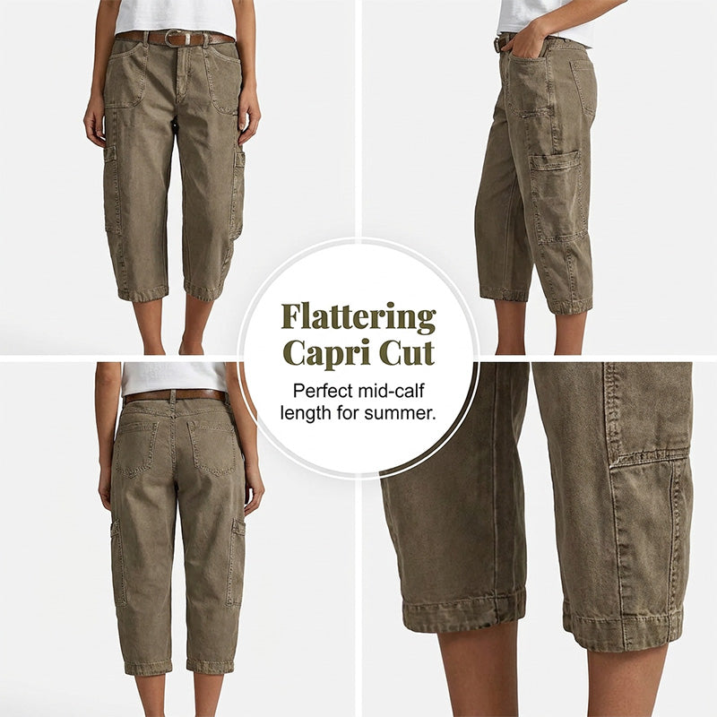 👖 50% OFF NOW! 🌿 Women's Relaxed Casual Cargo Capris – Spacious Utility Pockets, Breathable Fabric & Relaxed Fit – Everyday Comfort, Warm Weather Ready ✨