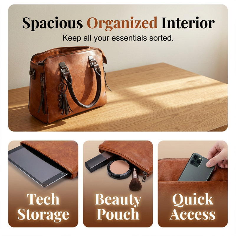 Women's PU Leather 4-Piece Handbag Set