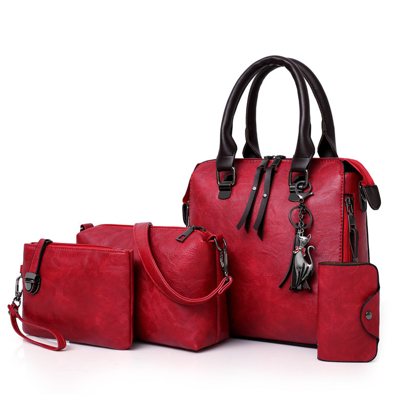 Women's PU Leather 4-Piece Handbag Set