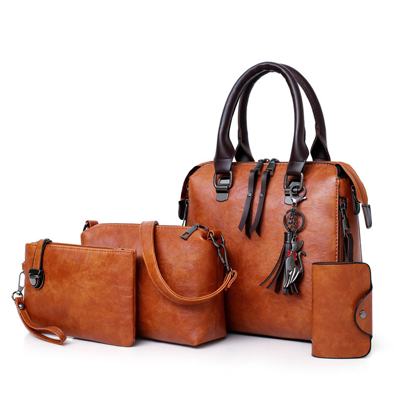 Women's PU Leather 4-Piece Handbag Set