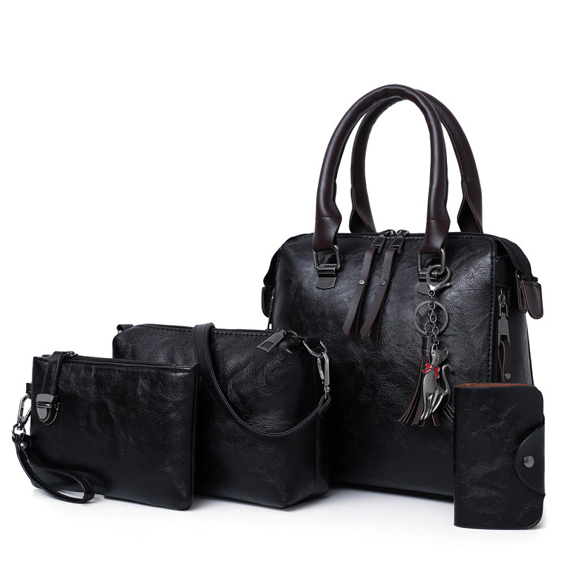 Women's PU Leather 4-Piece Handbag Set