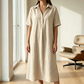 Women's Casual Linen Blend Shirt Dress