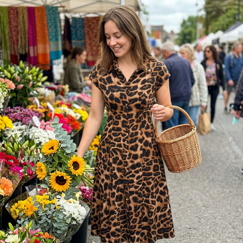 👗 50% OFF NOW! 🐆 Women's Elegant Leopard Print Lapel Dress – Chic, Flattering & Bold Statement Style 🥂