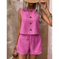 Women's Sleeveless Button-Down Tank & Shorts