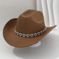 Women's Rhinestone Heart Cowboy Hat Elegant French Jazz Fedora