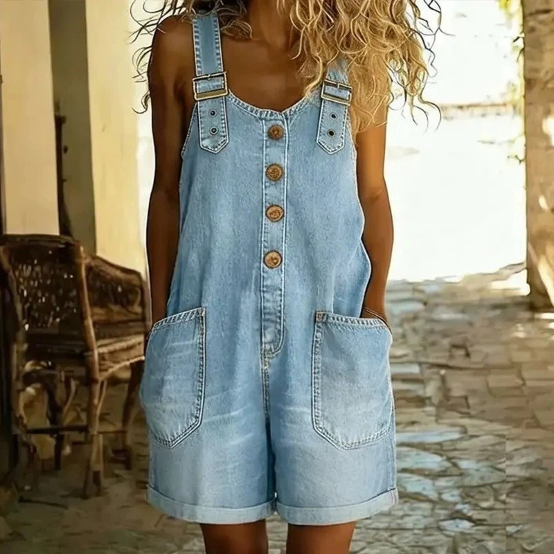 Women's Casual Denim Romper