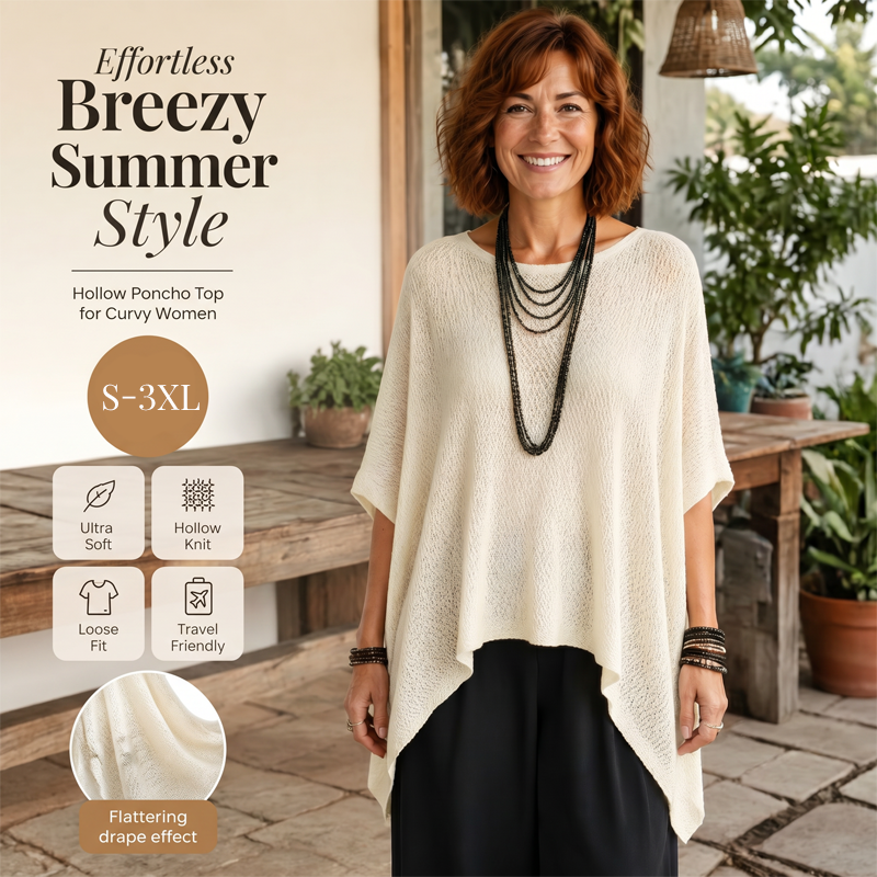 ⌛Limited-Time Offer-Women’s Hollow-Out Batwing Sleeve Knit Top