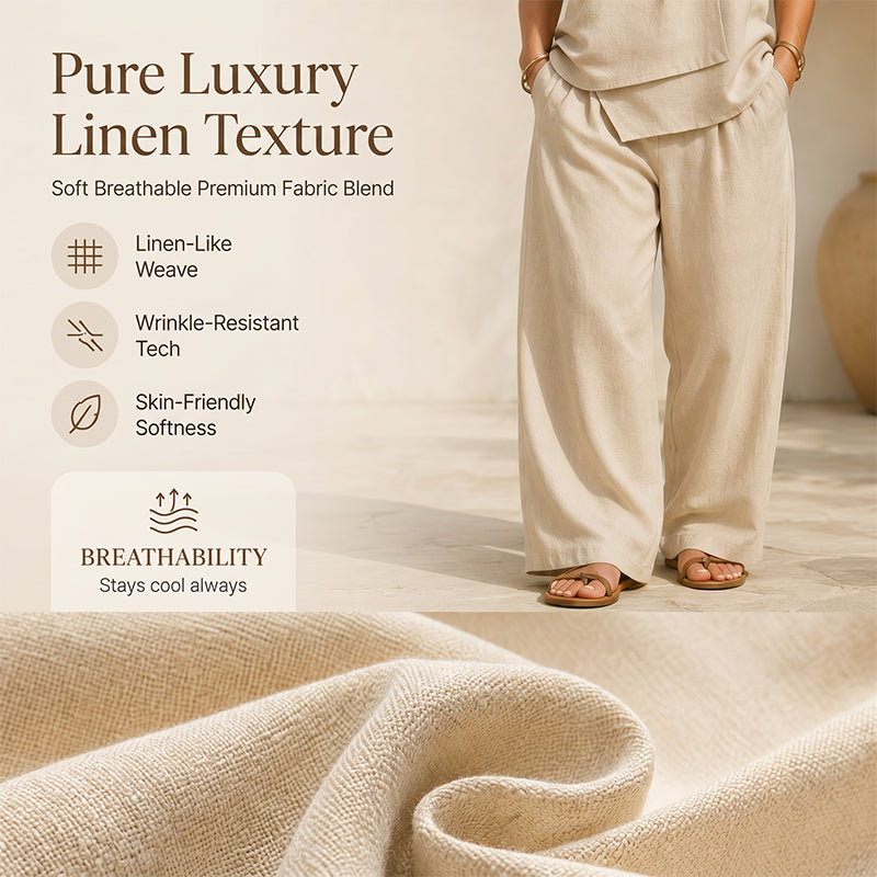 👗✨Women's Asymmetric Top & Wide-Leg Pants Set – Effortless Chic Wide-Leg Style🔥