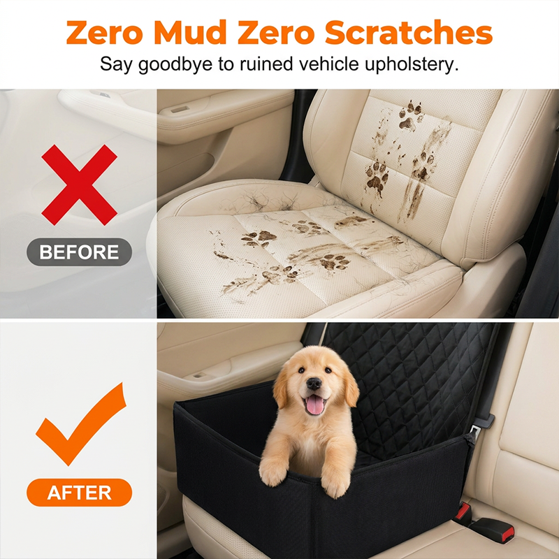Convertible Car Pet Seat Cover and Booster Dog Basket