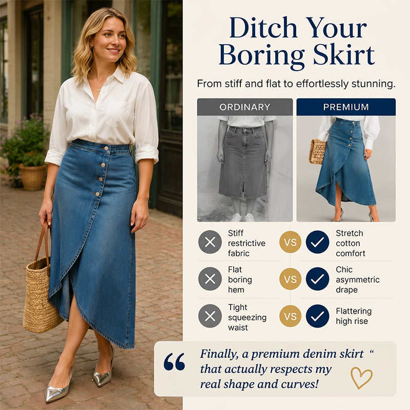 ⌛Limited-time offer-Women's High-Waist Irregular Denim Skirt