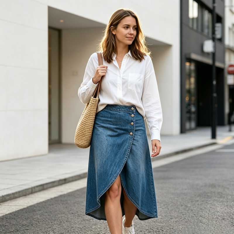 ⌛Limited-time offer-Women's High-Waist Irregular Denim Skirt
