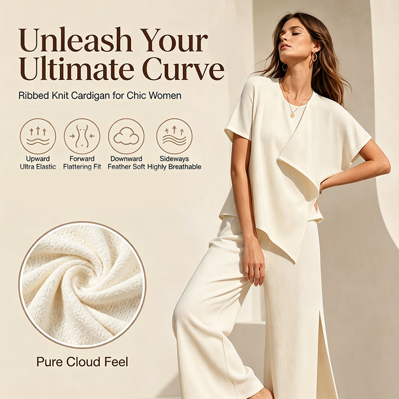 👚👖Women's Asymmetric Top & Slit Wide-Leg Pants Set– Elegant Statement Co-ord ✨