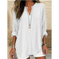 👕Women’s Casual Solid V-Neck Blouse– Effortless Everyday Smart Casual Top✨