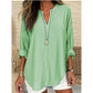 👕Women’s Casual Solid V-Neck Blouse– Effortless Everyday Smart Casual Top✨