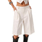 Exclusive 50% OFF | Women's High-Waist Tailored Bermuda Shorts | Pleated Front & Breathable Summer Fit | Chic Office to Weekend Loose Trousers