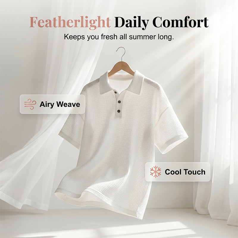 Women's Loose Fit Button Down Collared Tee