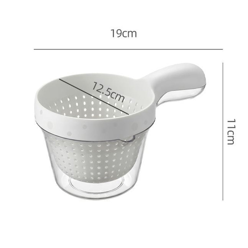 Double-Layer Fruit Washing Basket with Handle and Pour Spout
