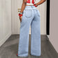 👖 51% OFF NOW! ✨ Women's Asymmetrical Waist Wide Leg Jeans – Unique waist design, relaxed fit & versatile – Perfect for chic everyday style & casual outings 🌿