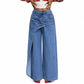 👖 51% OFF NOW! ✨ Women's Asymmetrical Waist Wide Leg Jeans – Unique waist design, relaxed fit & versatile – Perfect for chic everyday style & casual outings 🌿