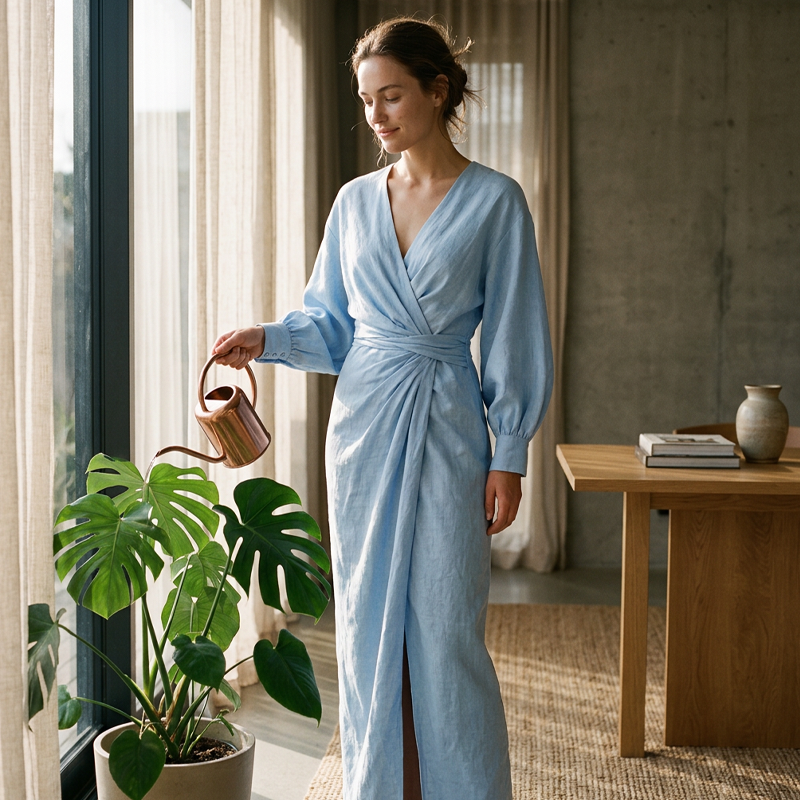 ⌛Limited-time 52% Offer-Women's Elegant V-Neck Wrap Maxi Dress👗✨