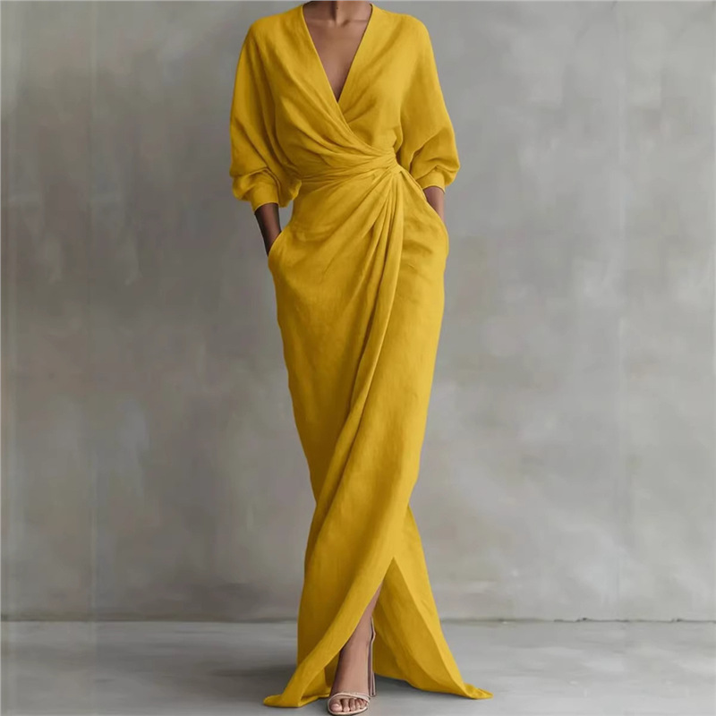 ⌛Limited-time 52% Offer-Women's Elegant V-Neck Wrap Maxi Dress👗✨