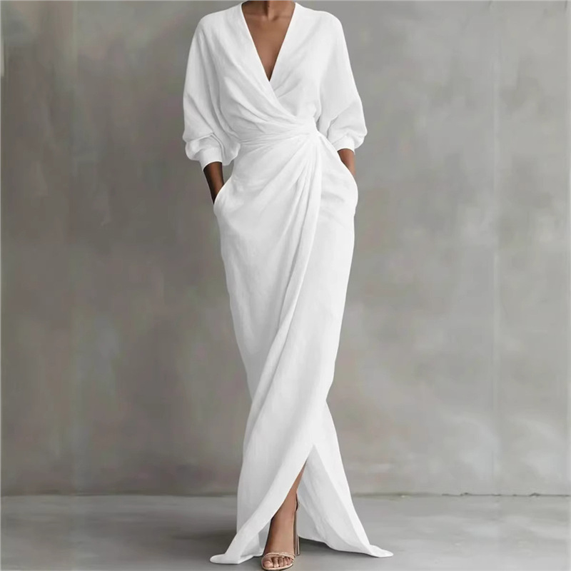 ⌛Limited-time 52% Offer-Women's Elegant V-Neck Wrap Maxi Dress👗✨